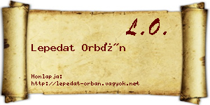 Lepedat Orbán névjegykártya
